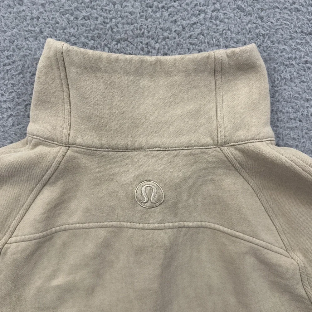 Lululemon Scuba Oversized Funnel Neck Half Zip Sweatshirt Trench Tan Women's M/L